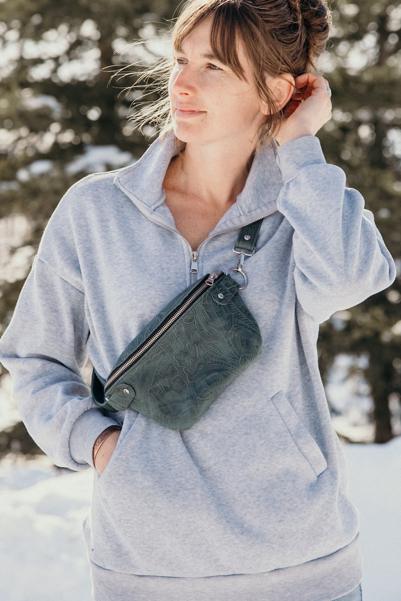 Floral Embossed Mini Fanny Pack