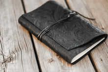Load image into Gallery viewer, Black Embossed Leather Journal
