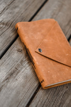 Load image into Gallery viewer, Tan Distressed Leather Journal
