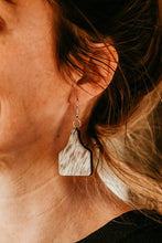 Load image into Gallery viewer, Cowhide Cow Tag Earrings
